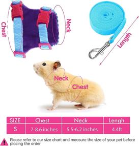 img 3 attached to 🐾 Comfort Padded Vest Small Pet Harness Set with Bowknot and Bell Decor - No Pulling Striped Guinea Pig Harness and Leash for Ferret, Rats, Iguana, Hamster, Bearded Dragon