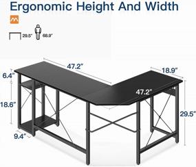 img 2 attached to 66" L Shaped Computer Desk With Storage Shelves | Corner Gaming & Writing Workstation | Modern Wooden Office Desk W/ Wood & Metal Frame - Coleshome