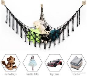 img 1 attached to Maximize Space and Organization with the Stuffed Animal Net Hammock – Store and Display Plush Toys in Style!