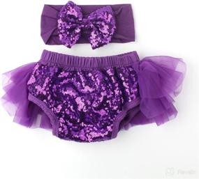 img 1 attached to Slowera Cotton Sequins Bloomers Headband Apparel & Accessories Baby Girls good in Clothing