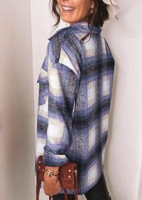 img 1 attached to Women'S Plaid Shacket Jacket For 2023 Fall Fashion - Long Sleeve Button Down Flannel Shirt By PRETTYGARDEN