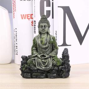 img 2 attached to 🏞️ Balacoo Resin Buddha Statue Aquarium Decoration - Underwater Hideaway for Betta Fish Tank, Lizards, Turtles, Reptiles, Amphibians