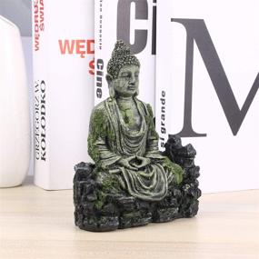 img 1 attached to 🏞️ Balacoo Resin Buddha Statue Aquarium Decoration - Underwater Hideaway for Betta Fish Tank, Lizards, Turtles, Reptiles, Amphibians