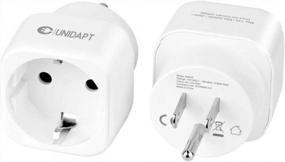 img 4 attached to Unidapt European To American Plug Adapter - Type B (2-Pack) For Travel, EU To USA Plug Converter, Outlet Adapters For German, French, Spanish To US, Canada, Mexico