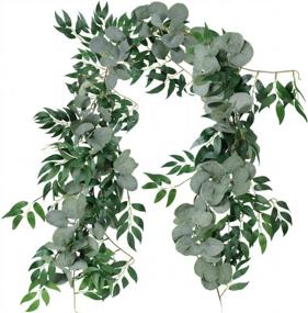 img 4 attached to Add A Touch Of Elegance With Windiy'S 5.9' Artificial Willow Vines And Eucalyptus Garland - Perfect For Weddings And Home Decor