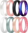 egnaro breathable women silicone wedding ring, inner arc ergonomic design wedding bands anniversary rings for women - 4mm wide 1.5mm thick silicone promise engagement rings 1 logo