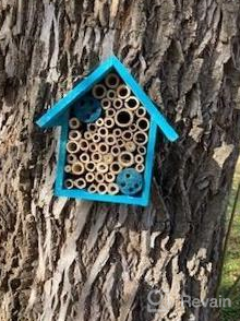 img 1 attached to FSC Certified Wood Mason Bee House For Solitary Bees - Attract Pollinators To Your Garden With Bamboo Tube Hotel. review by Chris Kaul