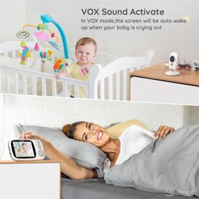 img 2 attached to 👶 Wireless Baby Monitor with Camera, 3.2'' HD Screen, VOX Mode, Rechargeable Battery, Night Vision, Two-Way Talk, Feeding Reminder, Smart Temperature, 8 Lullabies - Ideal for Monitoring Baby, Elderly, or Pets