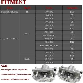 img 2 attached to 🔧 Front Brake Caliper Assembly Set for Honda Civic 1996-2011, Insight 2010-2014, Acura EL 1997-2000 (2-Piece)