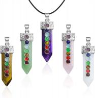 7 chakra crystal necklace pendant for women, men, and girls - healing gemstone jewelry for birthdays and gifts logo