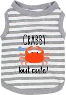 🦀 summer pet clothes for dogs in paris, funny 'crab' embroidered dog tshirt - size m логотип