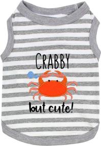 img 4 attached to 🦀 Summer Pet Clothes for Dogs in Paris, Funny 'Crab' Embroidered Dog Tshirt - Size M