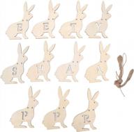 rabbits hanging decoration, hanging door key ornament easter bunny wood home decoration set kit for office room logo