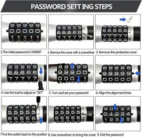 img 2 attached to 🔒 Keyless Password Vehicle Security Device - Steering Wheel Lock with Heavy Duty Retractable Two Hooks, Universal Anti-Theft Locks for Cars, Trucks, SUVs, and Vans