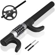 🔒 keyless password vehicle security device - steering wheel lock with heavy duty retractable two hooks, universal anti-theft locks for cars, trucks, suvs, and vans логотип