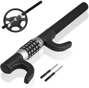 img 4 attached to 🔒 Keyless Password Vehicle Security Device - Steering Wheel Lock with Heavy Duty Retractable Two Hooks, Universal Anti-Theft Locks for Cars, Trucks, SUVs, and Vans