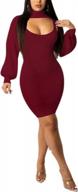 ribbed knit bodycon mini dress with long sleeves and stretchy crop top for women - perfect for cocktail parties and other sexy occasions logo