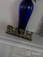 img 1 attached to CVHOMEDECO. Rustic Vintage Wooden Words Sign Free Standing Bath, Bathroom/Home Wall/Door Decoration Art (Black 1) review by Denise Ward