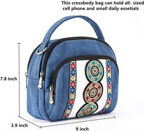 img 3 attached to 👜 Stylish Canvas Crossbody: Embroidered Phone Bag for Women - White Handbags, Wallets & Crossbody