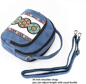 img 1 attached to 👜 Stylish Canvas Crossbody: Embroidered Phone Bag for Women - White Handbags, Wallets & Crossbody