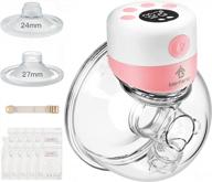 wireless wearable breast pump by befano: hands-free s12 electric pump with 24mm and 27mm flanges, 2 modes, 9 levels for breastfeeding, silent and portable with single pump - pink logo