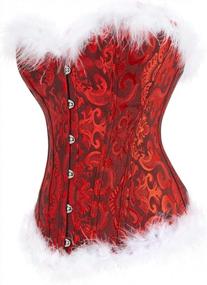 img 1 attached to Waist-Cinching Floral Corset With Pleated Trim For Plus-Size Women