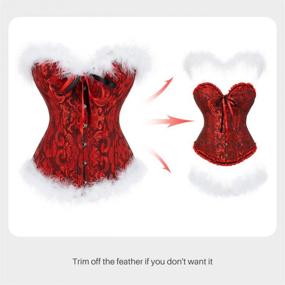 img 3 attached to Waist-Cinching Floral Corset With Pleated Trim For Plus-Size Women
