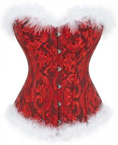 img 2 attached to Waist-Cinching Floral Corset With Pleated Trim For Plus-Size Women