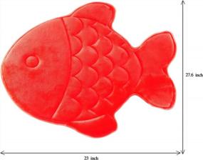 img 1 attached to Christmas Fish Memory Foam Bathmat For Kids - Water Absorbing And Slip-Resistant Coral Fleece Coral Mat In Red
