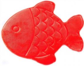 img 2 attached to Christmas Fish Memory Foam Bathmat For Kids - Water Absorbing And Slip-Resistant Coral Fleece Coral Mat In Red