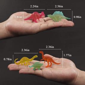 img 2 attached to 78Pcs Glow In The Dark Dinosaur Toys Set For Kids Toddler Goody Bag Stuffers, Mini Plastic Realistic Dinosaur Figures Party Favors Supplies