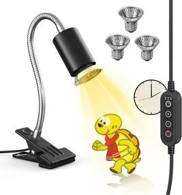 img 4 attached to 🐢 Dimmable Reptile Heat Lamp with Timer, SILICAR UVB/UVA Basking Spot Lamp for Turtle Habitat Aquarium - E27 50W (Includes 3 Bulbs)