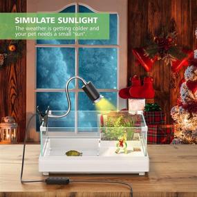 img 3 attached to 🐢 Dimmable Reptile Heat Lamp with Timer, SILICAR UVB/UVA Basking Spot Lamp for Turtle Habitat Aquarium - E27 50W (Includes 3 Bulbs)