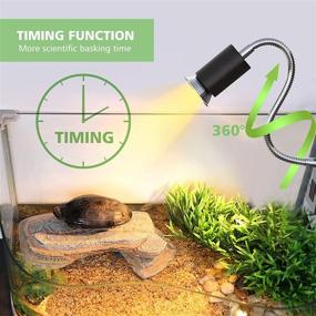 img 2 attached to 🐢 Dimmable Reptile Heat Lamp with Timer, SILICAR UVB/UVA Basking Spot Lamp for Turtle Habitat Aquarium - E27 50W (Includes 3 Bulbs)