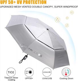 img 3 attached to Shield Yourself From The Sun With G4Free'S Windproof Travel Umbrella With UPF 50+ Protection