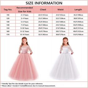 img 1 attached to Beautiful 3/4 Sleeve Lace Tulle A-Line Flower Girl Dress - Ideal For Pageants, Weddings, Evening Parties, Proms And Balls - Floor Length Maxi Gown