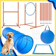 🐾 xiaz dog agility training equipment set - doggie obstacle course starter kit for outdoor pet games - includes dog tunnels, 8 weave poles, jumping ring, high jumps, and pause box logo