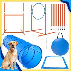 img 4 attached to 🐾 XiaZ Dog Agility Training Equipment Set - Doggie Obstacle Course Starter Kit for Outdoor Pet Games - Includes Dog Tunnels, 8 Weave Poles, Jumping Ring, High Jumps, and Pause Box