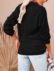 img 3 attached to Ribbed Pullover Tops For Women: Casual Long Sleeve Lapel Button Up