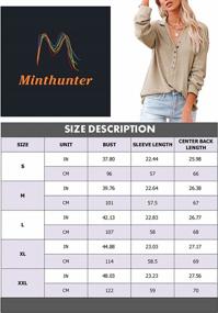 img 1 attached to Ribbed Pullover Tops For Women: Casual Long Sleeve Lapel Button Up
