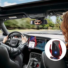 img 3 attached to Wireless Car Charger Mount Automotive Electric Induction 15W Fast Charging Auto Clamping Car Phone Holder Mount Wireless Charging Mount Air Vent Phone Holde Compatible With All IPhone Android (Red)
