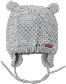 img 1 attached to Warm & Cozy Kids Beanie: Duoyeree Cable Knit Baby Hat For Toddler Girls Fall/Winter