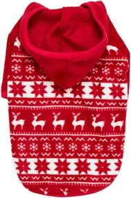 img 1 attached to 🐶 Blueberry Pet Warm & Soft Ugly Christmas Dog Sweater Hoodie - Reindeer & Snowflake Design, Back Length 16", Clothes for Large Dogs