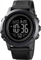 waterproof men's digital sports watch with large face, stopwatch, alarm, and led back light for enhanced performance and style logo