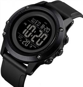 img 2 attached to Waterproof Men'S Digital Sports Watch With Large Face, Stopwatch, Alarm, And LED Back Light For Enhanced Performance And Style