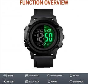 img 1 attached to Waterproof Men'S Digital Sports Watch With Large Face, Stopwatch, Alarm, And LED Back Light For Enhanced Performance And Style