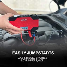 img 1 attached to Genie ReliaVolt 400A Peak 12000MAh Car Jump Starter And Battery Booster, Phone Charger Portable Power Pack - Safely Jumpstart Your Car & Charge Your Phone Easily