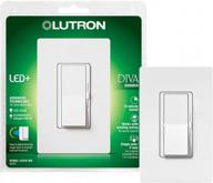 dimmable led, halogen & incandescent bulbs: lutron diva dvwcl-153ph-wh single/3-way white wallplate dimmer logo