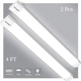 img 4 attached to Super Bright 4-Foot LED Shop Lights For Garage With Plug - 2 Pack, 36W, 5000K Daylight White, Waterproof - Ideal For Workbench, Hallway, Closet And More!