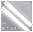 super bright 4-foot led shop lights for garage with plug - 2 pack, 36w, 5000k daylight white, waterproof - ideal for workbench, hallway, closet and more! logo